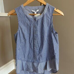 Derek Lam 10 Crosby Striped Sleeveless Button-Down Shirt – Blue/White – Size 2